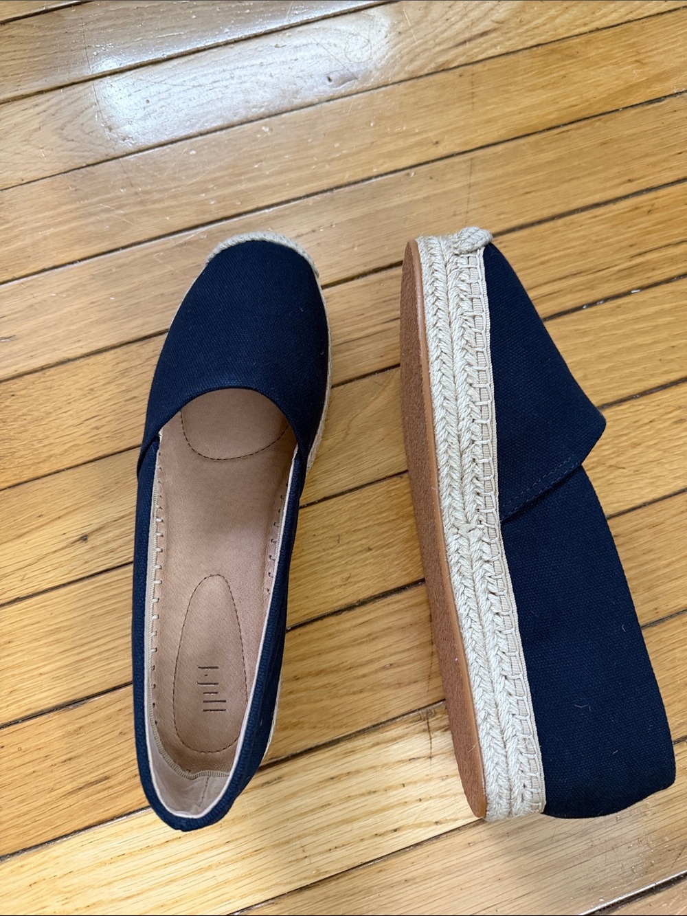 Navy Espadrille Platform Flats - Women's Casual Slip-Ons